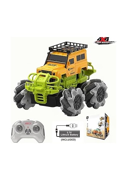 4x4 Offroad Uzaktan Kumandalı Akrobat Drift Arabası Offroad Jeep Araba 360° ve 45° Yatay Hareket Drift Atan Şarjlı Çılgın Araba (Turuncu) modelleri