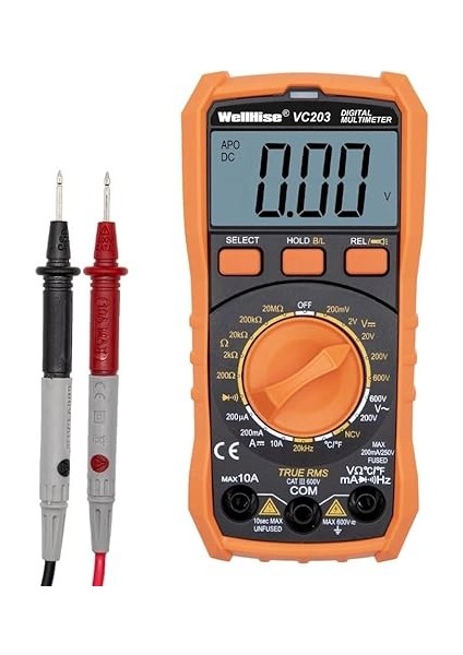 VC203 Ölçü Aleti Multimetre Avometre Ncv Işıklı Ekran El Feneri Isı Ölçer