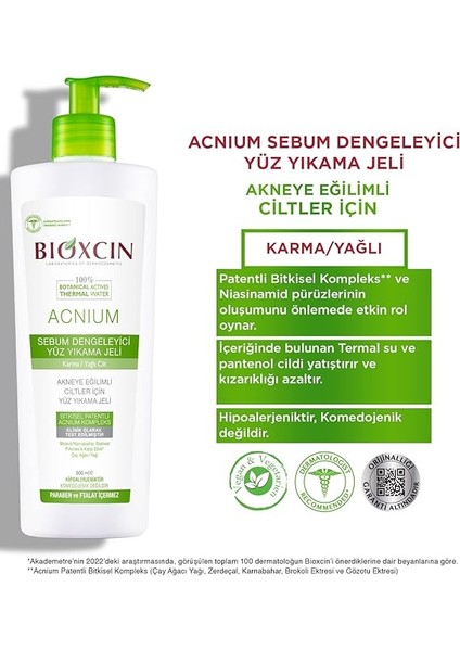 Acnium Sebum Dengeleyici Yüz Yıkama Jeli 500ML fırsatları