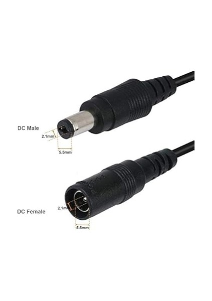 4382 Dc Adaptör Uzatma Kablosu 1 M 5.5mm x 2.1mm Dişi Erkek modelleri