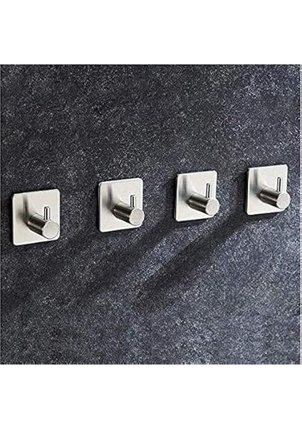 Paslanmaz Çelik 4 Adet Topuzlu Banyo Askısı Havluluk Havlu Askılık Inox - Kendinden Yapışmalı Sistem fiyatları