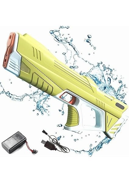 Elektrikli Tam Otomatik Büyük Su Silahı 43 cm - 500 ml Su Depolu Açık Hava Su Tüfeği (Yeşil) fiyatları