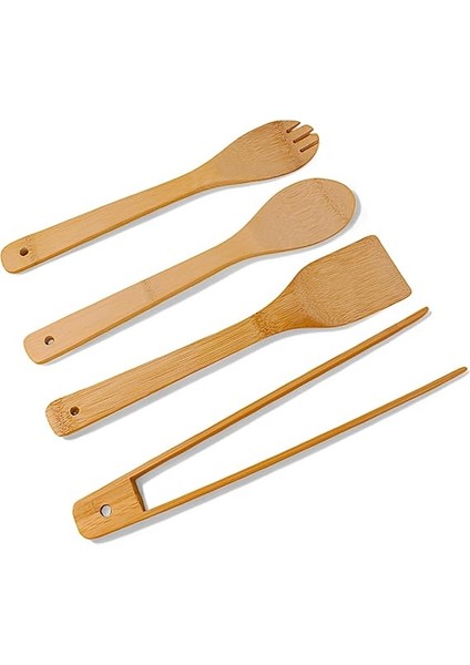 Bambu Servis ve Spatula Seti 4'lü Set, 4 Adet Bambu Servis Seti - Rustik Şıklıkla Sofranızı Tamamlayın! Ahşap Servis ve Spatula Seti 4'lü Set fiyatları