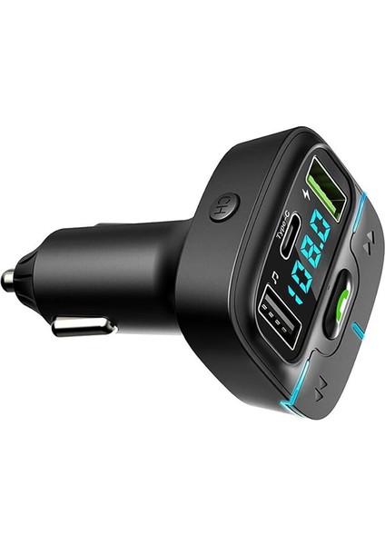 F9 Araç Fm Transmitter 5.3 Bluetooth Araç Kiti USB Type-C Hızlı Şarj Çıkışlı Çakmaklık Girişli (F9) modelleri