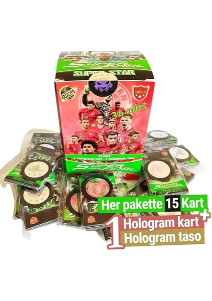 30 Süper Final Futbolcu Kartları + 2 Adet Hologramlı Kart + 2 Adet Hologramlı Taso - Futbolcu Kartı modelleri