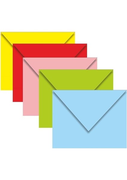 50 Adet, Renkli Zarf, 13X18 Cm, Mektup Zarfı, Renkli Zarflar, Karışık Renklerde, Büyük Boy modelleri