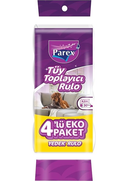 4 Adet Premıum Tüy Toplayıcı Yedek Rulo 30 Yaprak