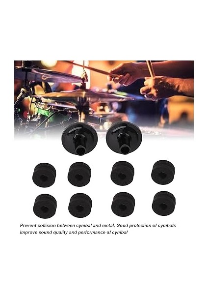 2 Takım Zil Keçe Zil Keçe Kol Zil Yedek Aksesuarları Kol Siyah Davul Seti (Siyah) fırsatları