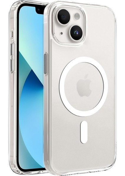 iPhone 13/14 Için Magsafe ile Uyumlu Supermatt Serisi Arkası Parmak Izi Tutmayan Sert Mat Polikarbonat Kenarları Tpu Silikon Metal Tuşlu Premium Şeffaf Kılıf Kapak (Manyetik, 13-14)