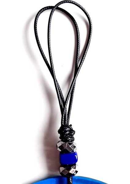 Boncuklu El Yapımı Deri Ipli Açık Mavi Şeffaf Cam Duvar Süsü modelleri