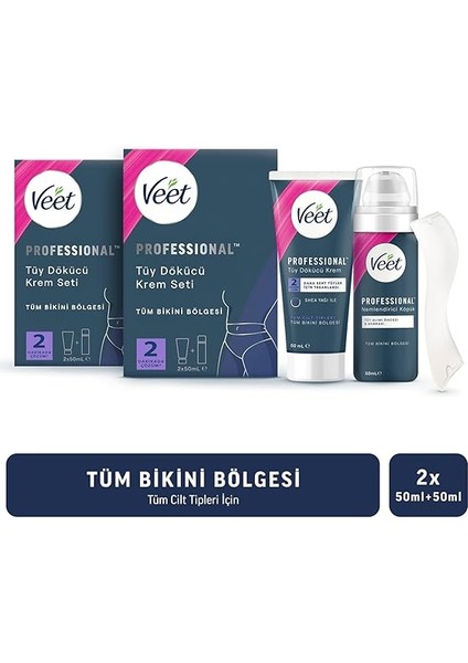 Professional Bikini Bölgesi Tüy Dökücü Krem Seti (50 ml + 50 Ml) x 2 Adet fiyatları