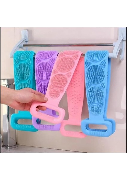 Taraflı Banyo Hamam Lifi, Silikon Masajlı, Yumuşak Duş Lifi, Banyo Kesesi,