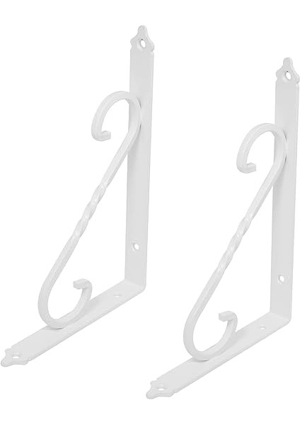 2 Adet Ferforje Raf Altı Ayak Dekoratif Raf Tutucu Beyaz Montaj Aparatı 135 x 190 mm (Orta Boy) fırsatları
