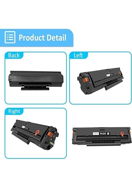 PA-210 PA210 Pa 210 Toner Kartuşu PA-210E Siyah Pantum P2502W M6500NW M6558NW M6600NW P2500W P2508W M6500N M6500W M6550NW M6552NW M6600 M6N M6602NW M6608NW Yazıcılar indirimleri