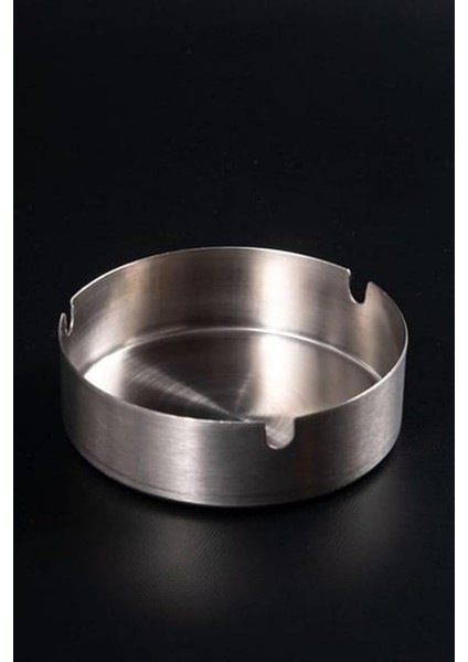 Çelik Mini Mat Açık Yuvarlak Model Küllük Dekoratif Kül Tablası 8 cm Küllük