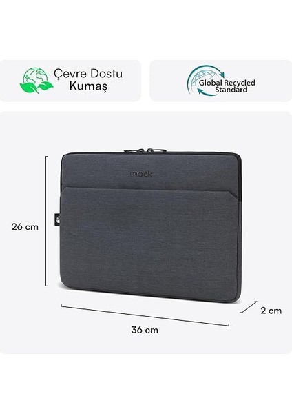 MCE-1504 14.1" Nova Eco Çevre Dostu 13-14 Inç Yeni MacBook Pro Için Kılıf, Aksesuar Bölmeli Laptop Kılıfı, Ykk Fermuarlı Notebook &amp; Tablet Kılıfı, Antrasit fiyatları