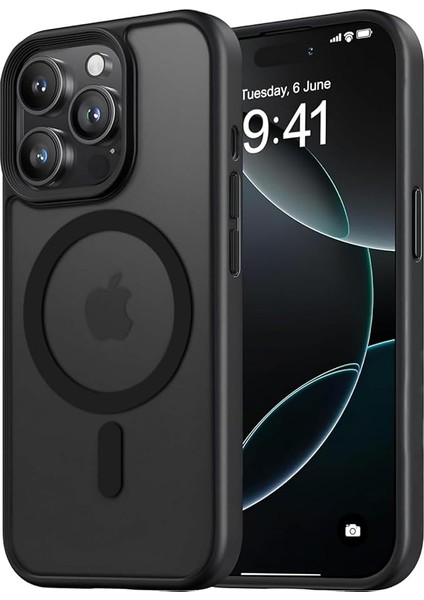 iPhone 16 Pro Için Magsafe ile Uyumlu Fusion Mat Serisi Kaliteli Orijinal Versiyon Kılıf Metal Tuş Takımı ve Ultra Güçlü Gerçek Mıknatıslar Şık Tasarım Kılıf (Siyah, 16 Pro)