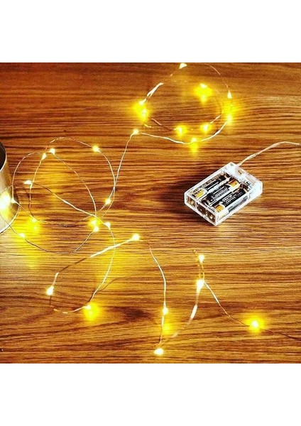 Home 5 Metre Gün Işığı Peri LED – Pilli Dekoratif Sarı Renkli LED Işık, Şerit Yılbaşı ve Parti Aydınlatması, Süsleme ve Dekoratif Işık Zinciri-Dekorasyon Işığı Şerit Aydınlatma fiyatları