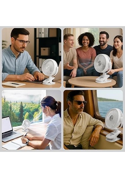 Mini Vantilatör - Masaüstü USB Fan - Klipsli Sabitleme - 360° Ayarlanabilir - Ultra Güçlü Hava Akımı ile Süper Serinlik Hissi - Portatif, Taşınabilir, Minimalist Tasarım (Beyaz) indirimleri