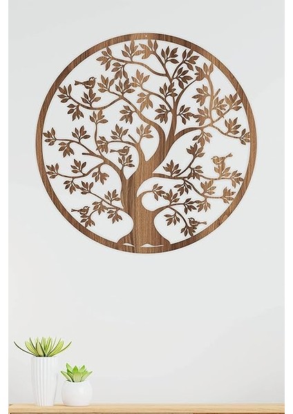 - Yaşam Ağacı Duvar Dekoru-Süsü, Lazer Kesim, Ahşap Dekoratif Tablo, KAHVERENGI-021 Kahverengi 48 x 48, Oturma Odası, Duvar Sanatçı fırsatları
