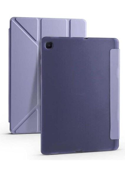 Galaxy Tab S6 Liteile Uyumlu SM-P620 SM-P625 2024 10.4" ile Uyumlu Kalem Bölmeli Silikon Kapak Case, Lavender