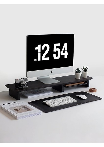 Wood Bilgisayar Yükseltici, Monitör Standı, Ahşap Ekran Yükseltici (Ceviz)