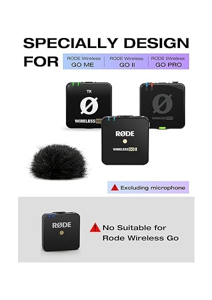 Rode Wireless Go 2 Için Pop Filtresi, Rode Wireless Pro/rode Kablosuz Me Için Mikrofon Kapağı, Rüzgar ve Arka Plan Gürültü Azaltma Için Kabarık Ön Cam (4 Adet) fiyatları