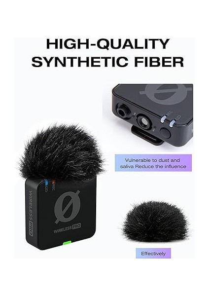 Rode Wireless Go 2 Için Pop Filtresi, Rode Wireless Pro/rode Kablosuz Me Için Mikrofon Kapağı, Rüzgar ve Arka Plan Gürültü Azaltma Için Kabarık Ön Cam (4 Adet) fırsatları