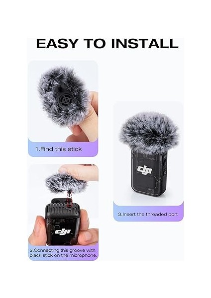 Mic 2 Pop Filtresi Için - Djı Osmo Cep 3, Djı Mikrofon Kablosuz Dış Mekan Mikrofon Kapağı Gürültü Azaltma, Djı Kablosuz Mikrofon 2, Djı Osmo Pocket 3 Creator Combo Için Uygulanabilir Mikrofon fırsatları