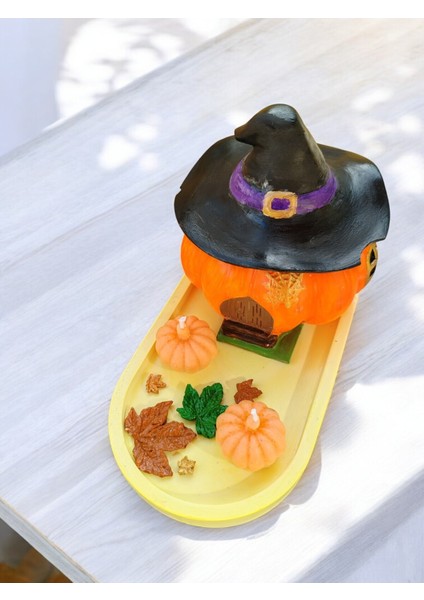 Balkabaklı Rüya Set 2 (Sunumluklu Cadı Balkabağı Evi Mum & Minik Balkabağı Mum Set) fırsatları