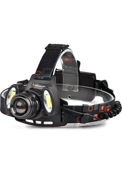 Lambası 6000 Lümen Şarjlı 3 Başlıklı Cree T6 LED Kafa Feneri Zoom Sellektör HT-630