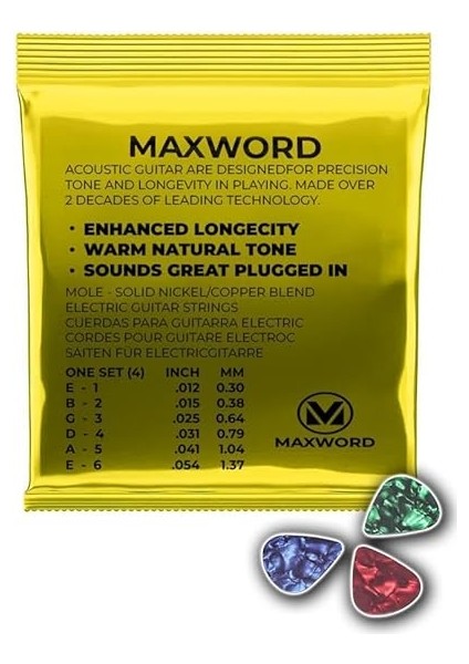 Gt-Acoustic Kaliteli Akustik Gitar Teli 1 Takım Set (Pena Hediye) fiyatları