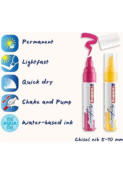 5000 Akrilik Işaretleyici Geniş - Çok Renkli - Akrilik Boya Işaretleyicileri 5'li Paket (Soyut) - 5-10 mm Keski Ucu - Tuval Üzerine Boyama Için Akrilik Işaretleyici, Ahşap fiyatları