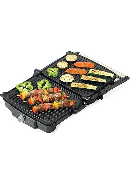 Izgara ve Tost Makinesi Metal HGM30.000SI - Grill Toast Machine, 2000 Watt, 180° Açılabilen Plakalar, Kademeli Sıcaklık Ayarı, Işıklı Uyarı, Kademeli Yükseklik Ayarı fiyatları