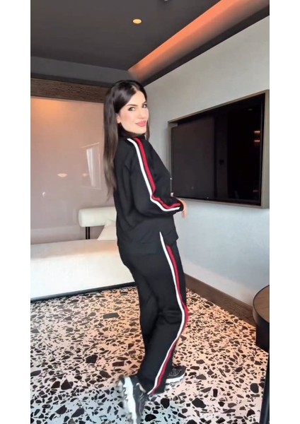 Kadın Uzun Kollu Fermuarlı Viskon Iki Iplik Bluz ve Pantolon Ikili Takım fırsatları