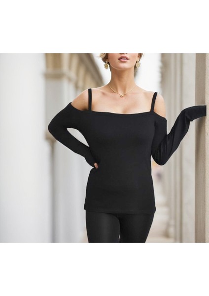 Kadın Uzun Kollu Askılı Viskon Bluz indirimleri