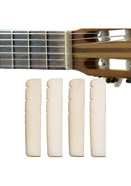 Akustik Gitar Için Kemik Köprülü Eyer | Ağartılmamış Akustik Gitar Köprü Eyerleri,pure Complete Bone Gitar Köprü Pimleri, Akustik Gitar Parçaları
