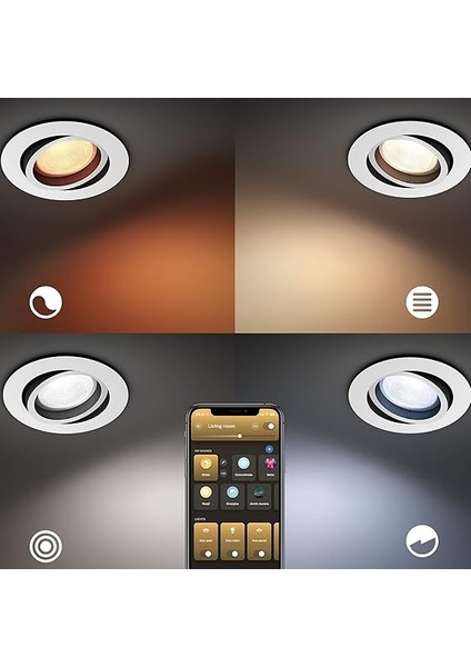 Hue Centura Wca Renkli Alüminyum Çerçeveli Gömme Spot 1X5.7W indirimleri