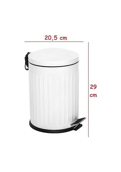 5-12- 16 Lt Vintage Serisi Amortisör Kapaklı Çöp Kovası (Banyo - Mutfak - Tuvalet - Balkon) (Beyaz, 5 Litre) fiyatları