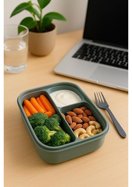 Store Sızdırmaz Lunch Box – 3 Bölmeli Yemek Kabı | Öğle Yemeği Kutusu | Saklama Kabı | Bpa Içermez (Yavruağzı) fırsatları