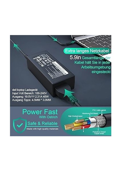 2.31A Dell Vostro Için Güç Kaynağı Şarj Cihazı 14 15 3358 3458 3459 3468 3549 3551 3558 3559 3561 3568 5459 5468 5568 PA-1000000000000-32D. Dell Inspiron 11 13 15 17 3000 5000 7000 Serisi fırsatları