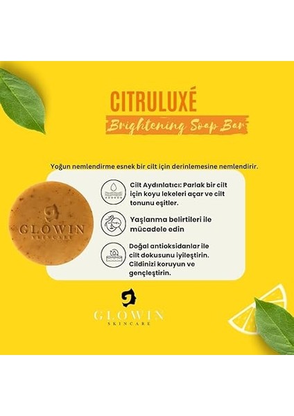 Skincare Citruluxé Kojik Asit Sabun Cilt Aydınlatma - Koyu Lekeler &amp; Hiperpigmentasyon - C Vitamini, Zerdeçal, Kollajen, Hyalüronik Asit, E Vitamini, Shea Butter Içerir - Tüm Cilt Tipleri Için modelleri