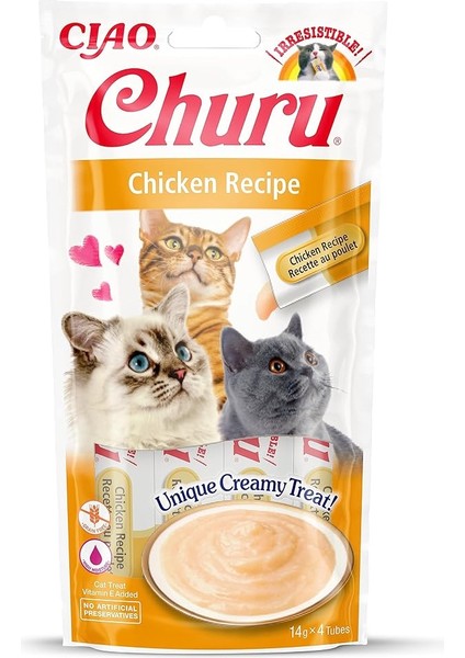 Churu Çubukları - Elle Beslenen Kedi Tedavileri - Lezzetli, Lezzetli Kedi Atıştırmalıkları - Tavuk