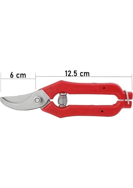 Göcen Narenciye Üzüm Bağ Budama Makası Eğri Uçlu 18.5 cm Kırmızı modelleri