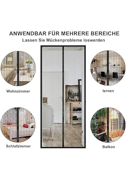 Mıknatıslı Sineklik, Kapı Sinekliği, Böcek Koruması, 95 x 210 Cm, Mıknatıslı Perde, Balkon, Kiler ve Teras Kapısı Için Idealdir, Delmeden Kolayca Yapıştırılabilir, Kısaltılamaz (80 x 210) modelleri