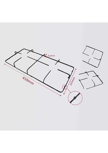 Kumtel &amp; Luxell Ocak Izgarası 2 Adet - 45 x 22.5 cm fırsatları