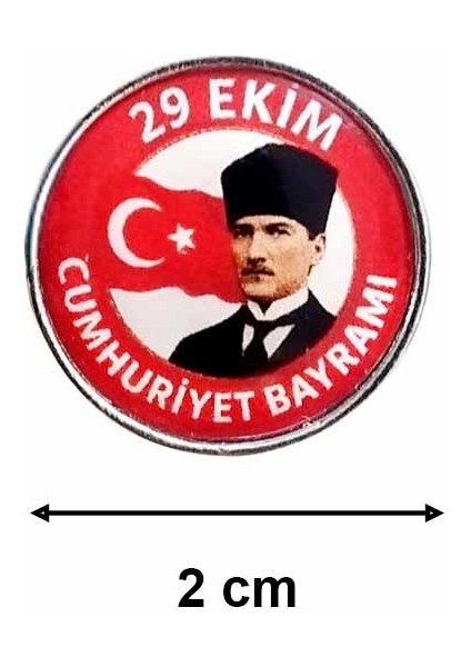 29 Ekim Cumhuriyet Bayramı Damla Etiketli Metal Yaka Rozeti 1 Paket 12LI fırsatları