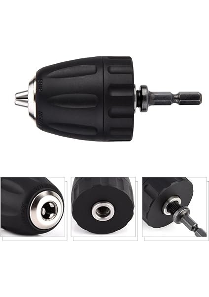 Anahtarsız Matkap Ucu Mandren Klipsi W / 1/4 Altıgen Şaft Çubuk Adaptörü 3/8-24UNF 0,8-10MM fırsatları