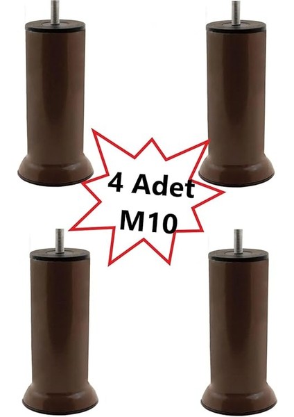 Kanepe Baza Koltuk Çekyat Yükseltme Ayağı Kalın Diş M10 Kahverengi Plastik 15 cm 4 Adet fiyatları