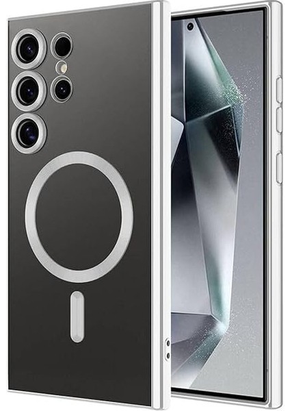 S24 Ultra Uyumlu Kamera Korumalı Magsafe Uyumlu Wireless Şarj Özellikli Zore Demre Kılıf-Siy modelleri